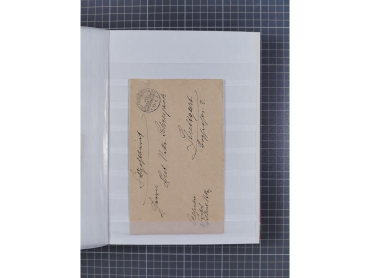 1898/1906(ca.), Album mit 35 Briefen, Karten, Ansichtskarten, Ganzsachen und Feldpostbelegen, mit 7 x Marineschiffspost, dabe