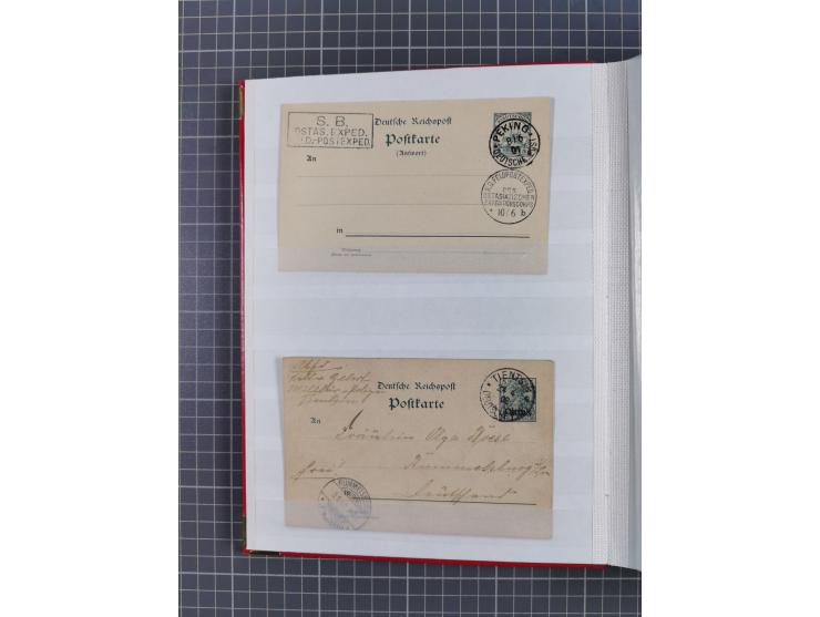 1898/1906(ca.), Album mit 35 Briefen, Karten, Ansichtskarten, Ganzsachen und Feldpostbelegen, mit 7 x Marineschiffspost, dabe