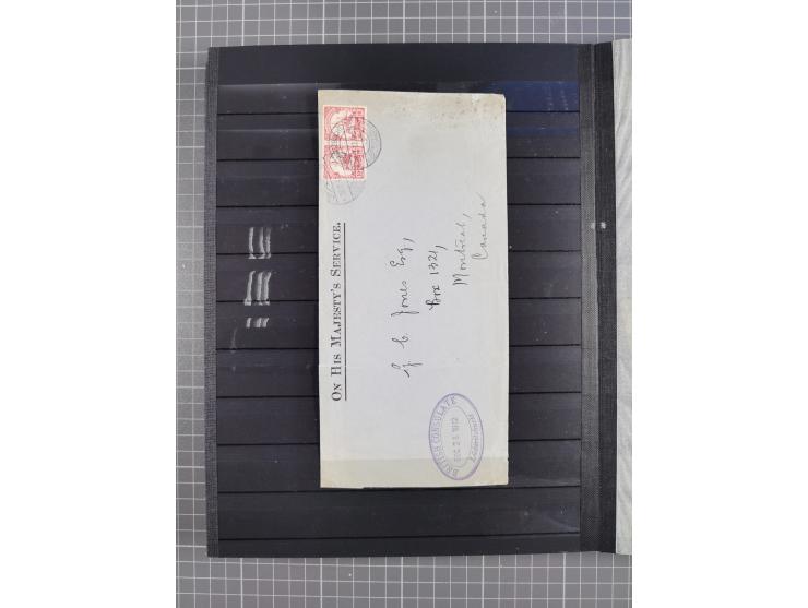 1898/1906(ca.), Briefalbum mit 26 Briefen, viele Ansichtskarten und Ganzsachen, dabei etliche bessere Belege u.a. Seepostbrie