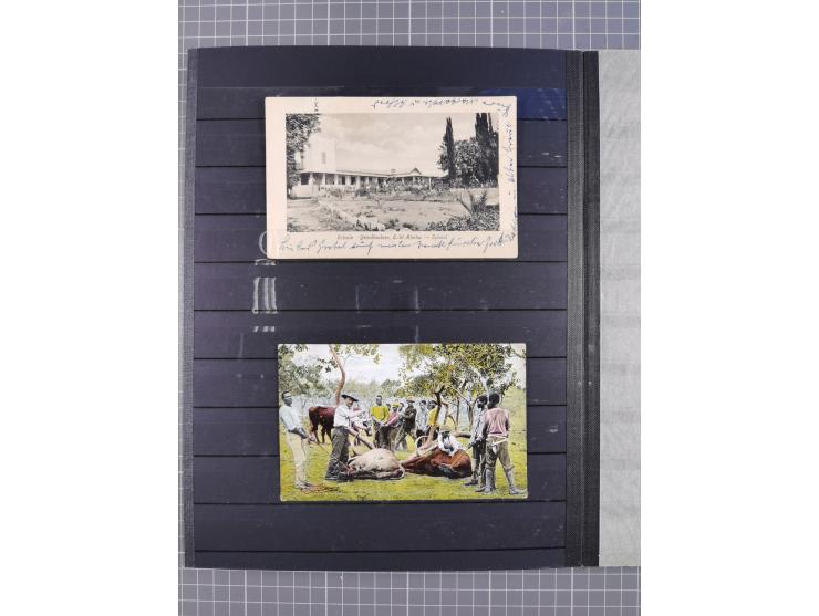 1898/1906(ca.), Briefalbum mit 26 Briefen, viele Ansichtskarten und Ganzsachen, dabei etliche bessere Belege u.a. Seepostbrie