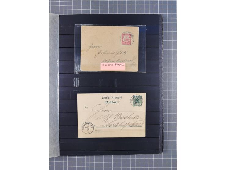 1898/1906(ca.), Briefalbum mit 26 Briefen, viele Ansichtskarten und Ganzsachen, dabei etliche bessere Belege u.a. Seepostbrie