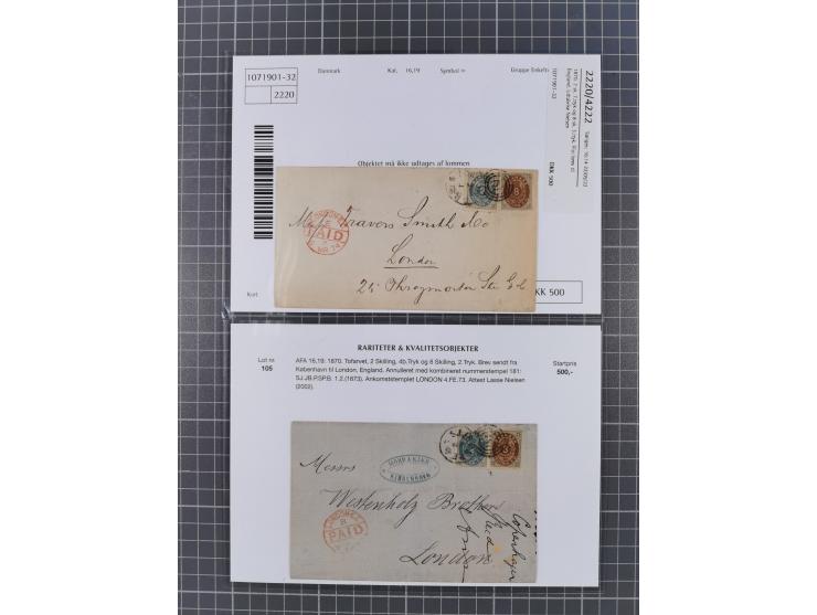 1736/1938, 18 entires, almost all mailed abroad, mostly to France, but also two 10 skilling frankings to London and 3 parcel 