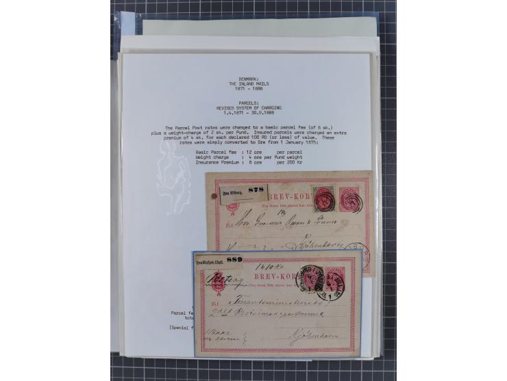 1736/1938, 18 entires, almost all mailed abroad, mostly to France, but also two 10 skilling frankings to London and 3 parcel 