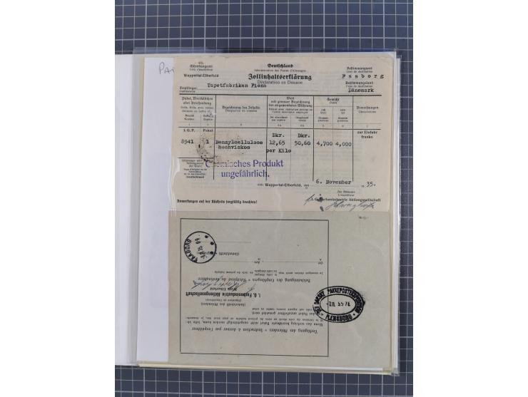 1736/1938, 18 entires, almost all mailed abroad, mostly to France, but also two 10 skilling frankings to London and 3 parcel 