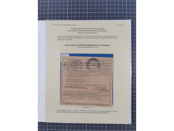 1736/1938, 18 entires, almost all mailed abroad, mostly to France, but also two 10 skilling frankings to London and 3 parcel 