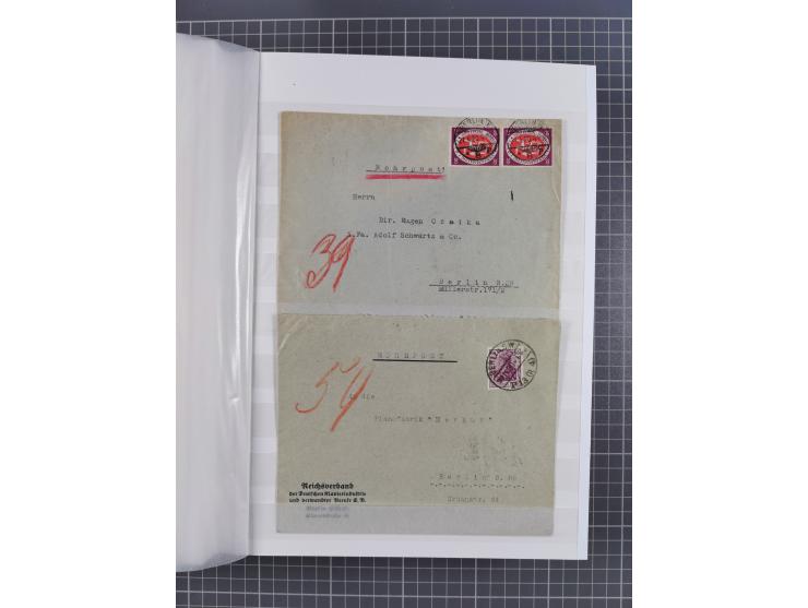 1916/23, interessante Sammlung “Rohrpost” mit fast Briefen, Karten und Ganzsachen. Dabei u.a. Mi.-Nr. 89IIx EF auf Karte nach