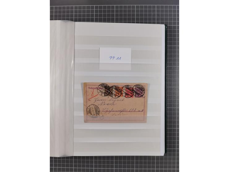 1916/23, interessante Sammlung “Rohrpost” mit fast Briefen, Karten und Ganzsachen. Dabei u.a. Mi.-Nr. 89IIx EF auf Karte nach