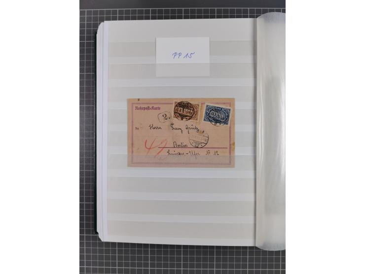 1916/23, interessante Sammlung “Rohrpost” mit fast Briefen, Karten und Ganzsachen. Dabei u.a. Mi.-Nr. 89IIx EF auf Karte nach