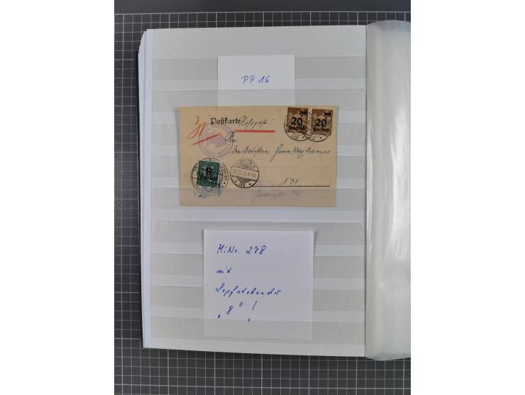 1916/23, interessante Sammlung “Rohrpost” mit fast Briefen, Karten und Ganzsachen. Dabei u.a. Mi.-Nr. 89IIx EF auf Karte nach