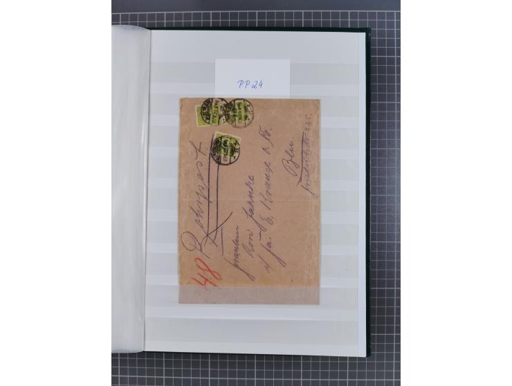 1916/23, interessante Sammlung “Rohrpost” mit fast Briefen, Karten und Ganzsachen. Dabei u.a. Mi.-Nr. 89IIx EF auf Karte nach