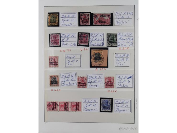 STEMPELSAMMLUNG: 226 Marken/ Briefausschnitten, mit einigen besseren Marken, z. B. China Nr. 44 AI, Türkei V 29 und Nr. 21 II