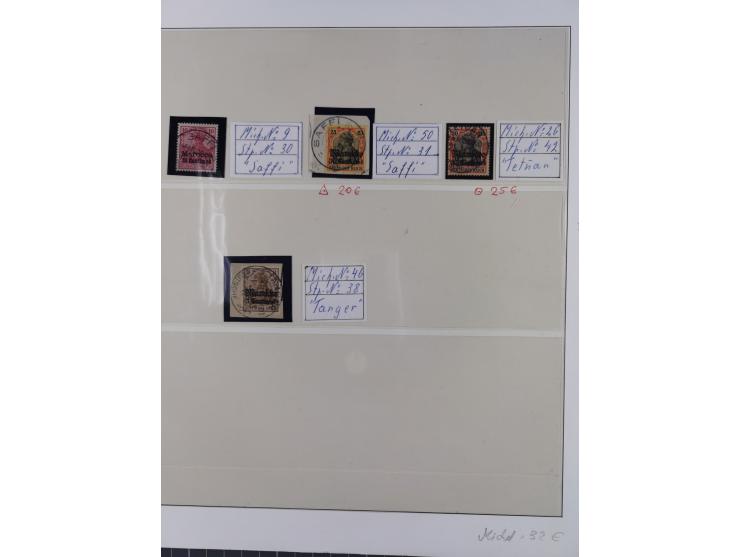 STEMPELSAMMLUNG: 226 Marken/ Briefausschnitten, mit einigen besseren Marken, z. B. China Nr. 44 AI, Türkei V 29 und Nr. 21 II