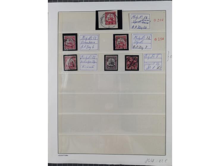 STEMPELSAMMLUNG: 226 Marken/ Briefausschnitten, mit einigen besseren Marken, z. B. China Nr. 44 AI, Türkei V 29 und Nr. 21 II