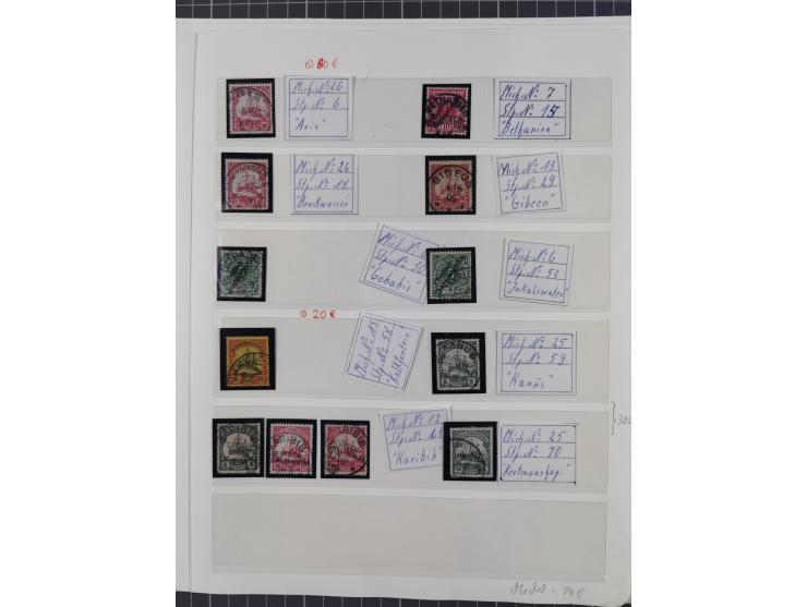 STEMPELSAMMLUNG: 226 Marken/ Briefausschnitten, mit einigen besseren Marken, z. B. China Nr. 44 AI, Türkei V 29 und Nr. 21 II