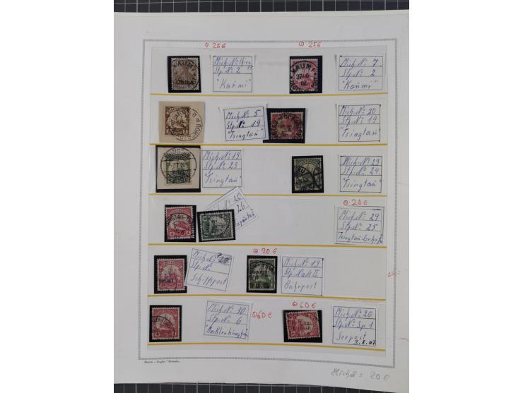 STEMPELSAMMLUNG: 226 Marken/ Briefausschnitten, mit einigen besseren Marken, z. B. China Nr. 44 AI, Türkei V 29 und Nr. 21 II