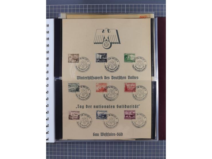 1933/45, Propaganda Album mit 52 Gedenkblättern, mit vielen besseren und großformatigen Stücken, insgesamt gute Erhaltung (4 