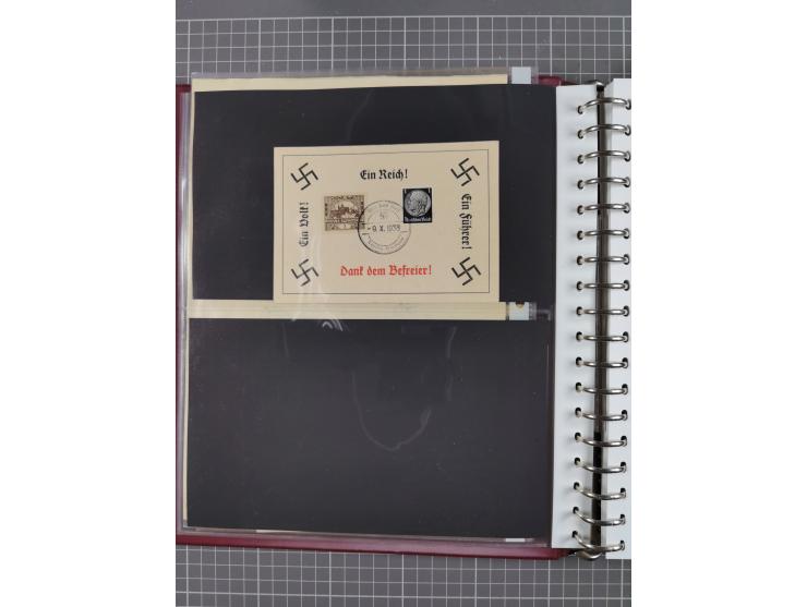 1933/45, Propaganda Album mit 52 Gedenkblättern, mit vielen besseren und großformatigen Stücken, insgesamt gute Erhaltung (4 