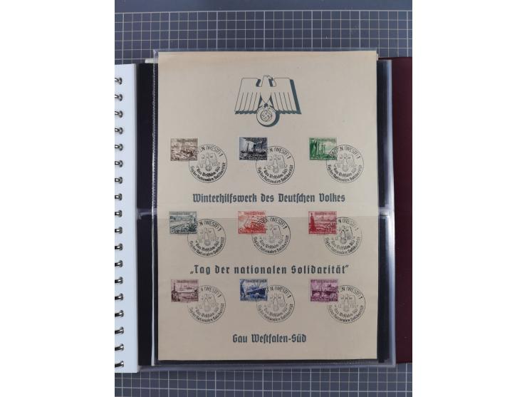 1933/45, Propaganda Album mit 52 Gedenkblättern, mit vielen besseren und großformatigen Stücken, insgesamt gute Erhaltung (4 
