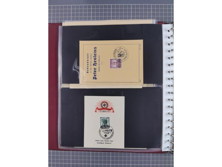 1933/45, Propaganda Album mit 52 Gedenkblättern, mit vielen besseren und großformatigen Stücken, insgesamt gute Erhaltung (4 