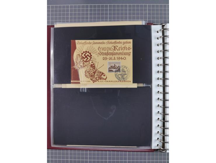 1933/45, Propaganda Album mit 52 Gedenkblättern, mit vielen besseren und großformatigen Stücken, insgesamt gute Erhaltung (4 