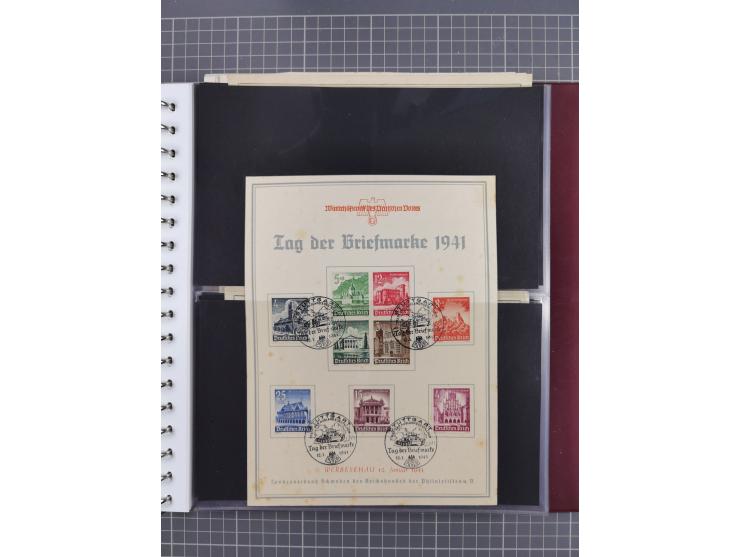 1933/45, Propaganda Album mit 52 Gedenkblättern, mit vielen besseren und großformatigen Stücken, insgesamt gute Erhaltung (4 