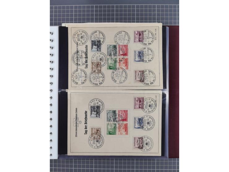 1933/45, Propaganda Album mit 52 Gedenkblättern, mit vielen besseren und großformatigen Stücken, insgesamt gute Erhaltung (4 