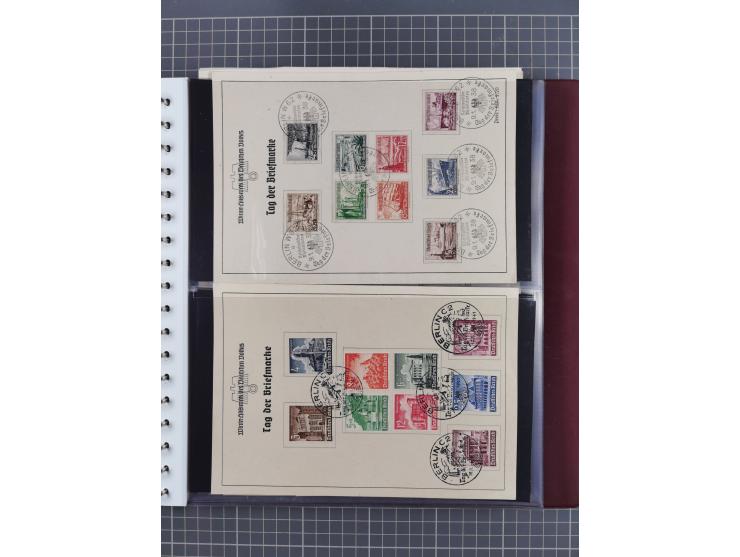 1933/45, Propaganda Album mit 52 Gedenkblättern, mit vielen besseren und großformatigen Stücken, insgesamt gute Erhaltung (4 