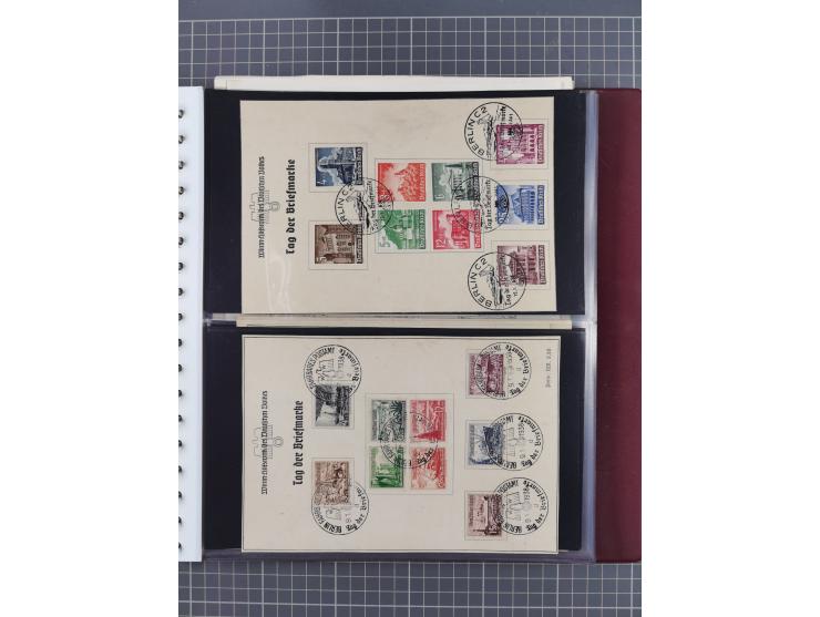 1933/45, Propaganda Album mit 52 Gedenkblättern, mit vielen besseren und großformatigen Stücken, insgesamt gute Erhaltung (4 