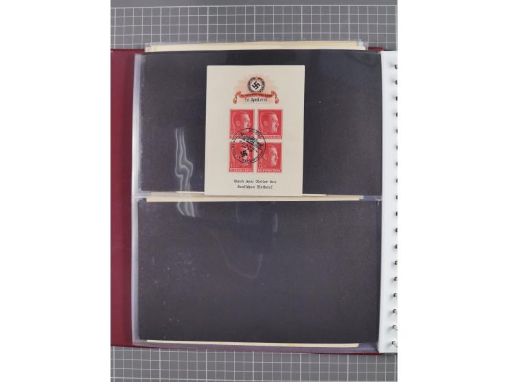 1933/45, Propaganda Album mit 52 Gedenkblättern, mit vielen besseren und großformatigen Stücken, insgesamt gute Erhaltung (4 