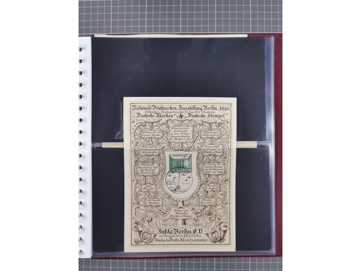 1933/45, Propaganda Album mit 52 Gedenkblättern, mit vielen besseren und großformatigen Stücken, insgesamt gute Erhaltung (4 