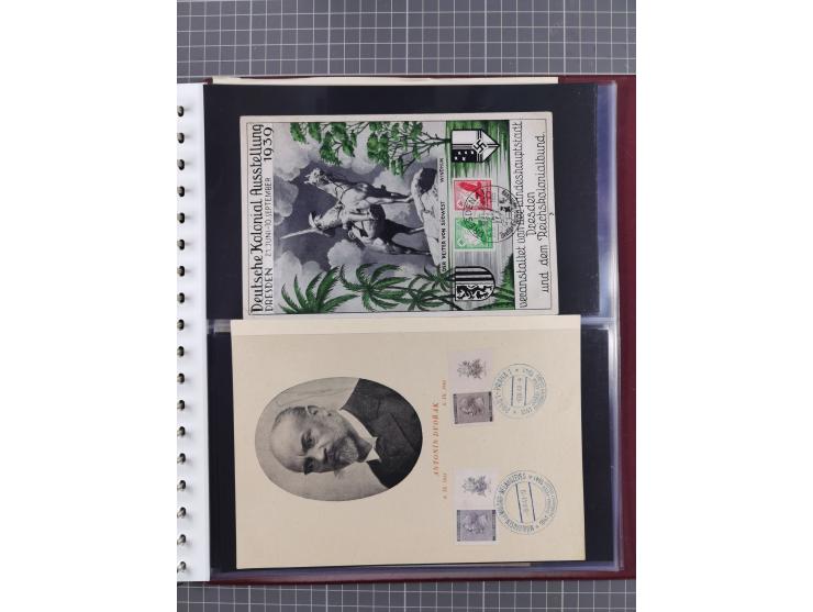 1933/45, Propaganda Album mit 52 Gedenkblättern, mit vielen besseren und großformatigen Stücken, insgesamt gute Erhaltung (4 