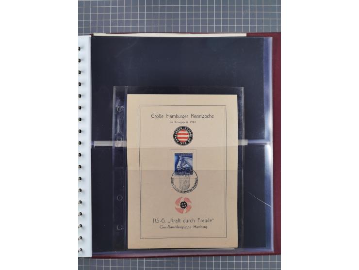 1933/45, Propaganda Album mit 52 Gedenkblättern, mit vielen besseren und großformatigen Stücken, insgesamt gute Erhaltung (4 