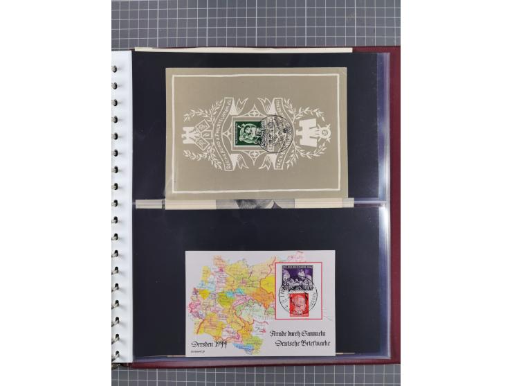 1933/45, Propaganda Album mit 52 Gedenkblättern, mit vielen besseren und großformatigen Stücken, insgesamt gute Erhaltung (4 