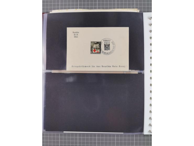 1933/45, Propaganda Album mit 52 Gedenkblättern, mit vielen besseren und großformatigen Stücken, insgesamt gute Erhaltung (4 