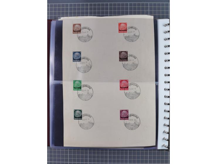 1933/45, Propaganda Album mit 52 Gedenkblättern, mit vielen besseren und großformatigen Stücken, insgesamt gute Erhaltung (4 