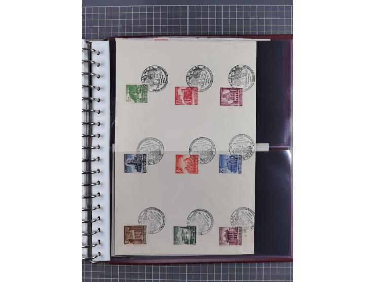 1933/45, Propaganda Album mit 52 Gedenkblättern, mit vielen besseren und großformatigen Stücken, insgesamt gute Erhaltung (4 