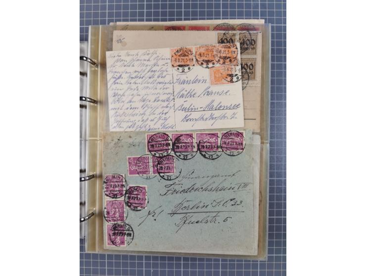 1903/80, &nbsp;Album mit 128 Mehrfachfrankaturen mit mindestens vier Marken, meistens aber mit mehr Marken (48 St. Ausland) d