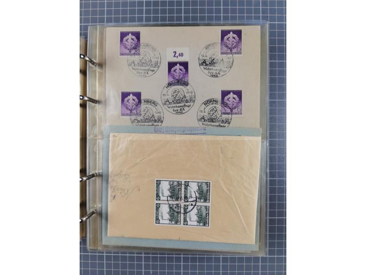 1903/80, &nbsp;Album mit 128 Mehrfachfrankaturen mit mindestens vier Marken, meistens aber mit mehr Marken (48 St. Ausland) d