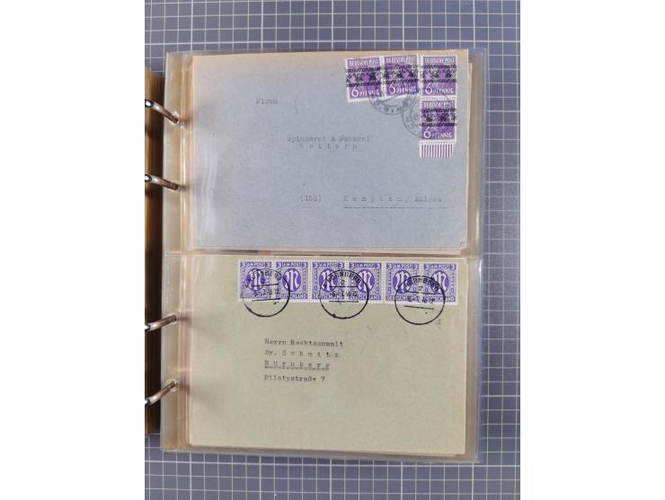 1903/80, &nbsp;Album mit 128 Mehrfachfrankaturen mit mindestens vier Marken, meistens aber mit mehr Marken (48 St. Ausland) d