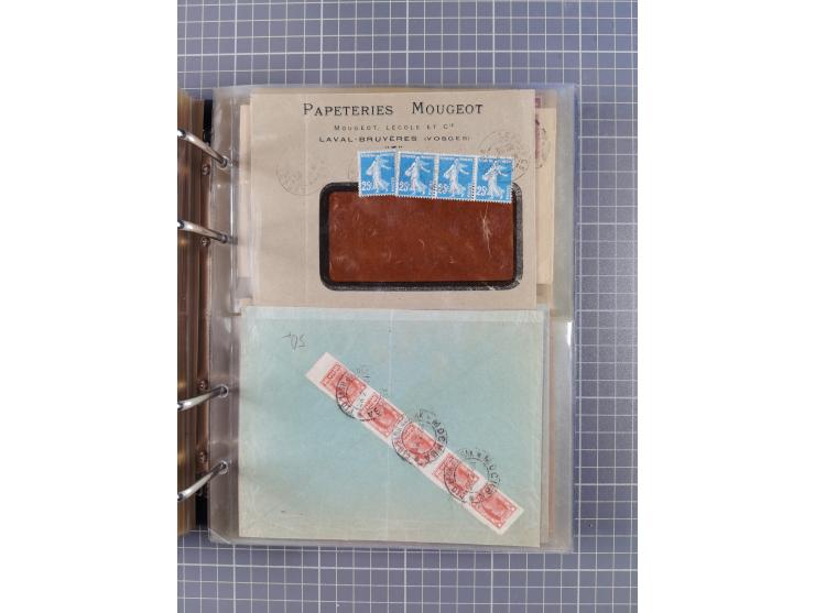 1903/80, &nbsp;Album mit 128 Mehrfachfrankaturen mit mindestens vier Marken, meistens aber mit mehr Marken (48 St. Ausland) d