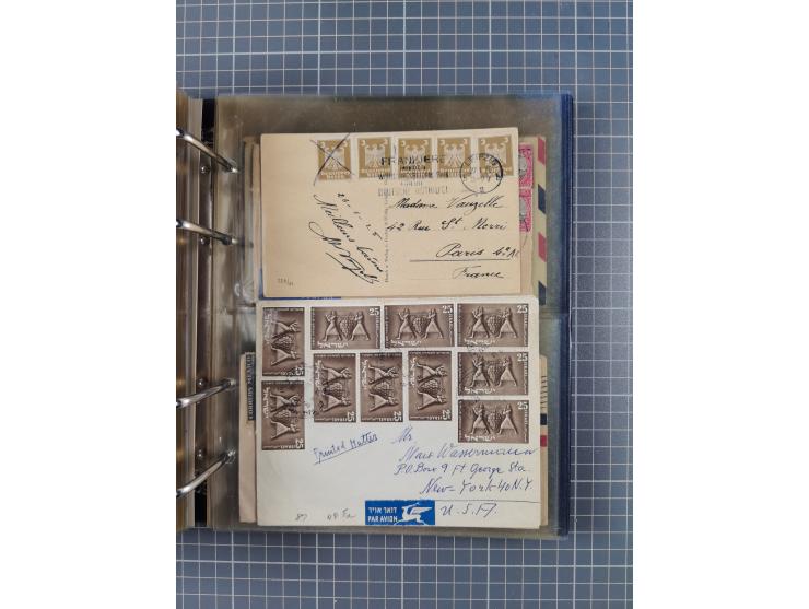 1903/80, &nbsp;Album mit 128 Mehrfachfrankaturen mit mindestens vier Marken, meistens aber mit mehr Marken (48 St. Ausland) d