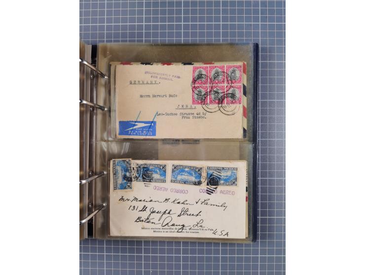 1903/80, &nbsp;Album mit 128 Mehrfachfrankaturen mit mindestens vier Marken, meistens aber mit mehr Marken (48 St. Ausland) d