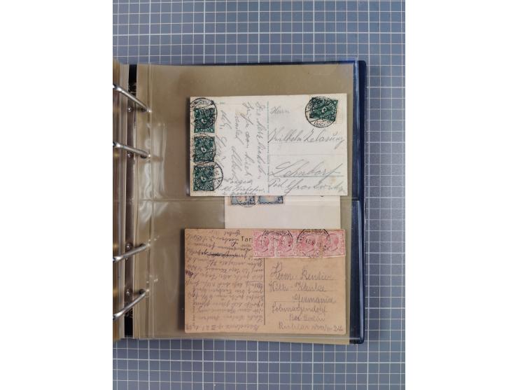 1903/80, &nbsp;Album mit 128 Mehrfachfrankaturen mit mindestens vier Marken, meistens aber mit mehr Marken (48 St. Ausland) d