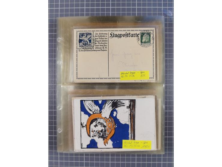 1910/45, Deutsche und internationale Flugpost, 2 Alben mit 430 Briefen, Karten, GZ, Ansichtskarten, dabei Deutsches Reich mit