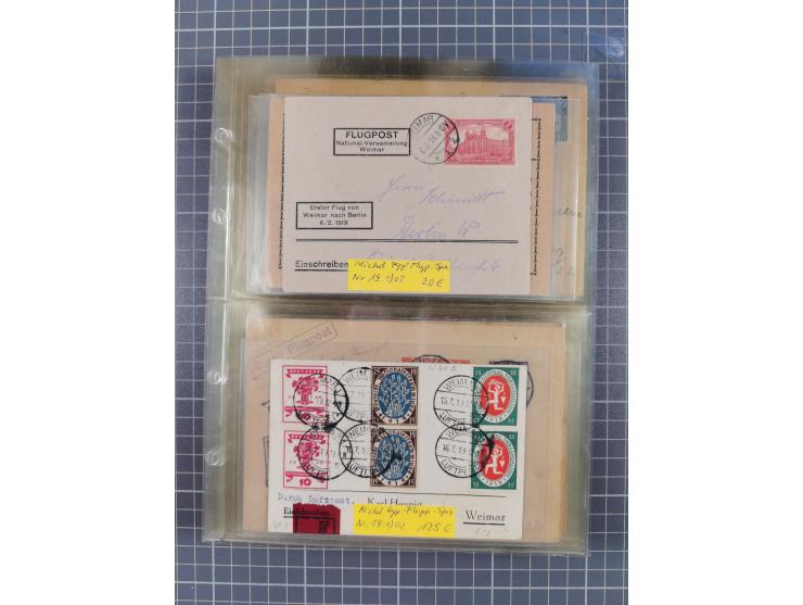 1910/45, Deutsche und internationale Flugpost, 2 Alben mit 430 Briefen, Karten, GZ, Ansichtskarten, dabei Deutsches Reich mit
