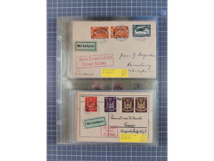 1910/45, Deutsche und internationale Flugpost, 2 Alben mit 430 Briefen, Karten, GZ, Ansichtskarten, dabei Deutsches Reich mit
