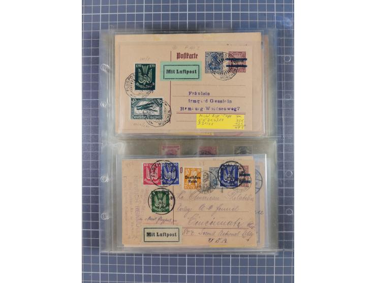 1910/45, Deutsche und internationale Flugpost, 2 Alben mit 430 Briefen, Karten, GZ, Ansichtskarten, dabei Deutsches Reich mit