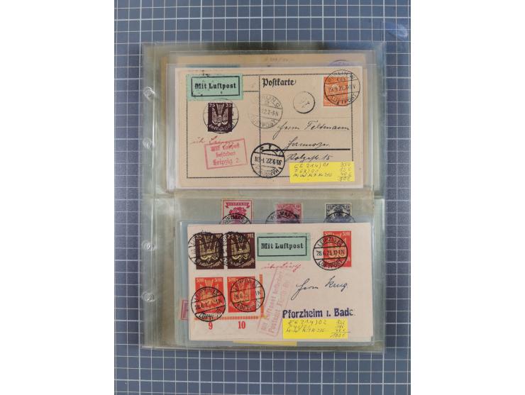 1910/45, Deutsche und internationale Flugpost, 2 Alben mit 430 Briefen, Karten, GZ, Ansichtskarten, dabei Deutsches Reich mit