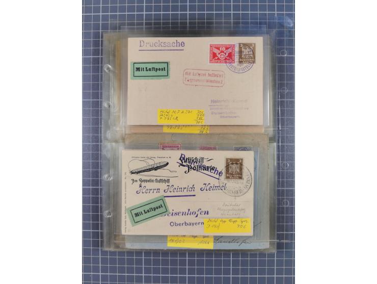 1910/45, Deutsche und internationale Flugpost, 2 Alben mit 430 Briefen, Karten, GZ, Ansichtskarten, dabei Deutsches Reich mit