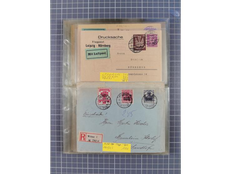1910/45, Deutsche und internationale Flugpost, 2 Alben mit 430 Briefen, Karten, GZ, Ansichtskarten, dabei Deutsches Reich mit